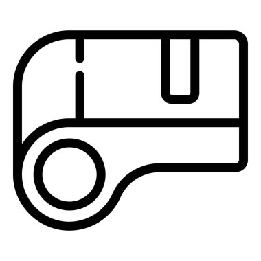 Maraton düdük ikonu ana hatları vektörü. Koşarak koş. Yarış kadın sporu