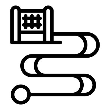 Yarış kursu maraton ana hatları vektörü. Spor yarışı. Sürat darlığı