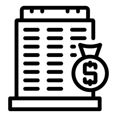 Kredi Müdürü Apartman ikonu ana hatları vektörü. İş ajansı. Politika finansmanı