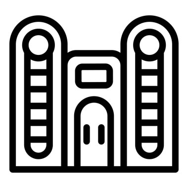 Paris ikon ana hatları vektörü oluşturuyor. Seyahat galerisi. Ulus gezisi sermayesi