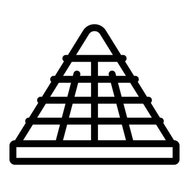 Yapı kültürü ikonu ana hatları vektörü. Resim müzesi. Turizm seyahati