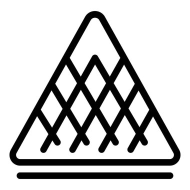 Louvre piramit ikonu ana hatları vektörü. Turizm seyahati. Ulus çizimleri