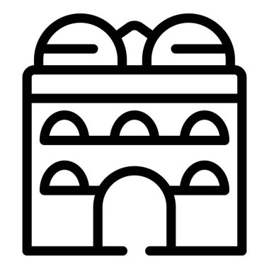 Yetişkin resim simgesi ana hatları vektörü. Antik müze. Sanat galerisi