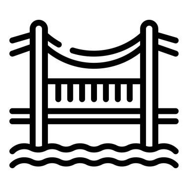 Lizbon Köprüsü ikonu ana hat vektörü. Kültür simgesi. Ülke anıtı