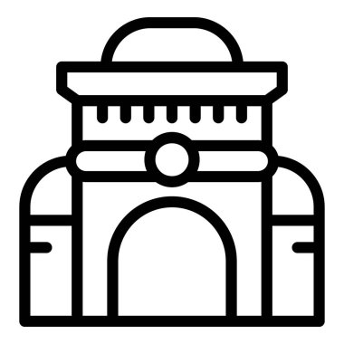 Kule kalesi ikonu ana hat vektörü. Lizbon şehri. Ülke Avrupa kültürü