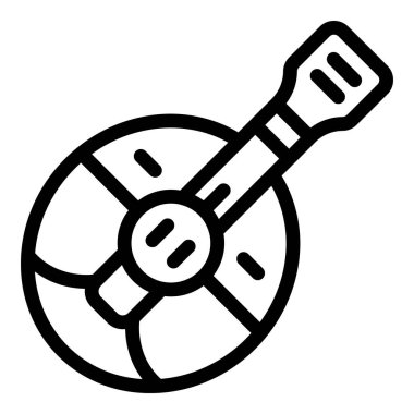 Lizbon gitar kültürü ikonu ana hatları vektörü. Tarihi eser kültürü. Şehir turisti