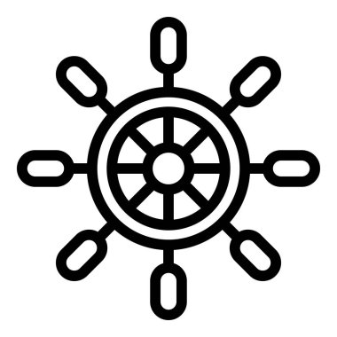 Geminin direksiyon simgesi ana hat vektörü. Lizbon gemisi. Avrupa deniz ülkesi