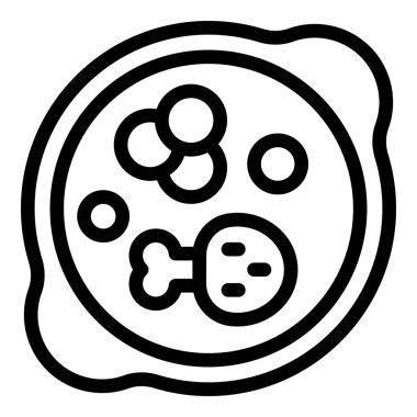 Et pilavı ikonu ana hatları vektörü. Bakü seyahati. Orta bayrak günü