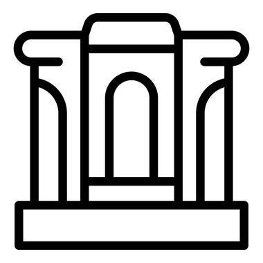 Bakü tapınağı ikon ana hatları vektörü. Asya kasabası. Turizm Günü Kuruluyor