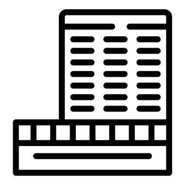 Şehir simgesi ana hatları vektörü oluşturuluyor. Kırsal kesim. Şehir merkezi.