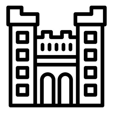 Bakü kalesi ikon ana hat vektörü. Eski bina kulesi. Yapı tasarımı