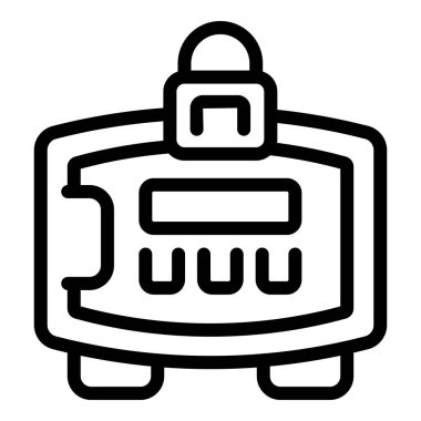 Kiralık kasa simgesi taslak vektörünü dengele. Güvenli yatırım. Erişim kodu