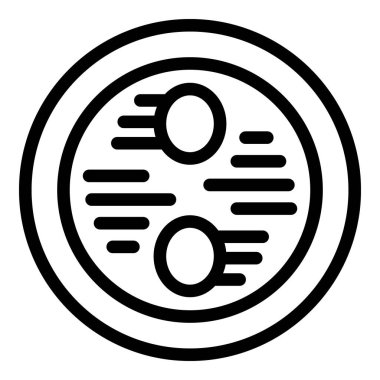 Yumurta çorbası sıcak ikon ana hatları vektörü. Kore yemeği. Erişte çorbası pazarı.