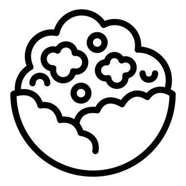 Karnabahar ikonu ana hat vektörü. Yemek salatası. Tarım diyeti hasat et