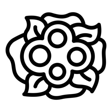 Geriye karnabahar ikonu ana hatları vektörü bırakır. Yemek çiftliği. Kalori yaprağı