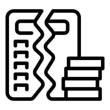 Broken data loss icon outline vector. Computer information. Dark entry clipart