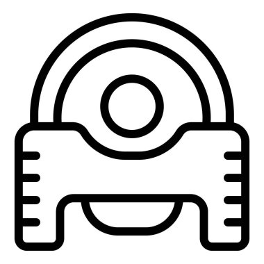 Satıcı çocuk tuvalet ikonu taslak vektörü. Küçük çanta dükkanı. Çocuklar perakende fiyatı