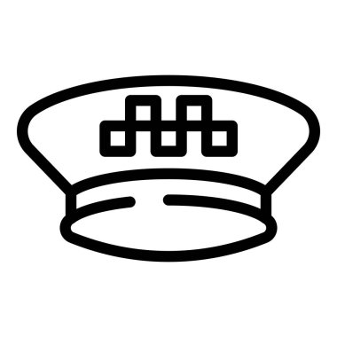 Taksi şoförü ikon ana hatları vektörü. Şehir servisi. Telefon hizmeti çağrısı