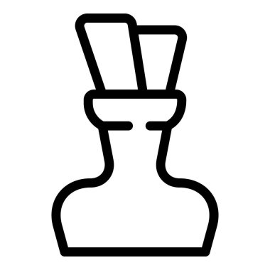 Kağıt rulo mesaj simgesi ana hat vektörü. Bardak boş. Su notu