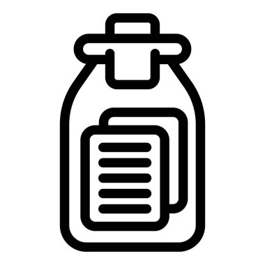 Deniz mesajı ikonu ana hatları vektörü. Denizci sinyali. Mantar boş