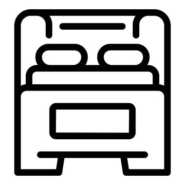 Çocukların yatak odasındaki ikon ana hat vektörü. Oyun odası. Aile bakımı çocuğu