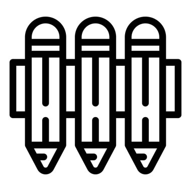 Çocuk oyuncak ikon ana hatları vektörü. Kalem kreşi. Çocuk bakımı