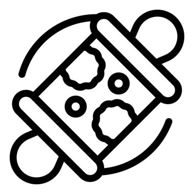 Çocuk oyuncağı ikon ana hatları vektörü. Bakıcı dadı ailesi. Aile eğitimi