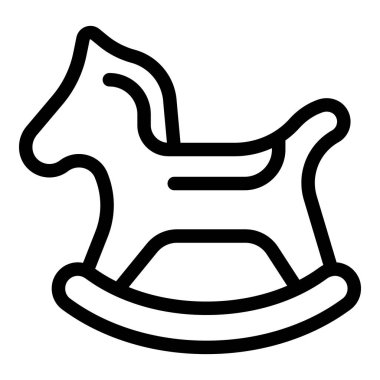 At çocuk oyuncağı ikon taslak vektörü. Dikkatli oku. Dadı ailesi.