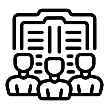 Grup kitap ikonu ana hatları vektörünü yayınla. Adil dükkan hacmi. Perakende satış