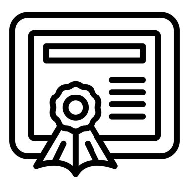Diploma ikon dış hat vektörünü kapsar. Adil bir dükkan aç. Eğitim tarafı