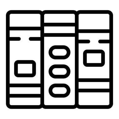 Yeni kitap yığını ana hatları vektörü. Örtbas. Okul kütüphanesi