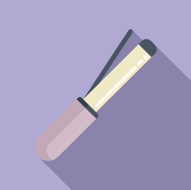 Moda saç düz ikon düz vektör. Kadın güzelliği. Şampuan satıcısı.