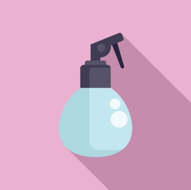 Su püskürtme ikonu düz vektör. Portre modeli. Bayan saç stili