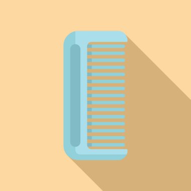 Plastik tarak ikonu düz vektör. Makas tıraşlı adam. Güzellik salonu koltuğu