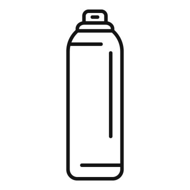 Saç spreyi ikonu ana hatları vektörü. Güzellik salonu süslemesi. Yüz modeli kişi