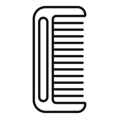 Plastik tarak ikonu ana hat vektörü. Makas tıraşlı adam. Güzellik salonu koltuğu