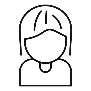 Güçlü saç stili ikon taslak vektörü. Kadın güzellik salonu. Cazibeli avatar