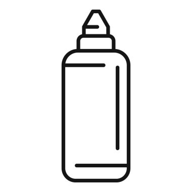 Krem saç şişesi ikonu ana hatları vektörü. Genç bir model. Baş bayan.