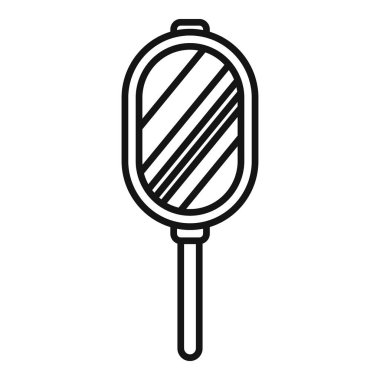 Ayna sapı ikon ana hat vektörü. Güzellik salonu. Moda mankeni.