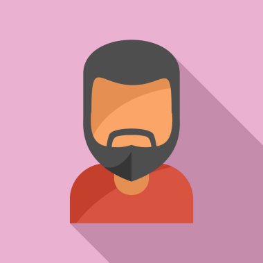 Erkek portresi simgesi düz vektör. Ağız bakımı modeli. Gülümse.