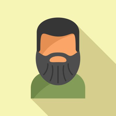 Model hipster tarzı ikon düz vektör. Komik yetişkin portresi. El eski stili