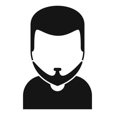 Berber modeli kısa yüz ikonu basit vektör. Erkek portresi tarzı. Yetişkin Doodle