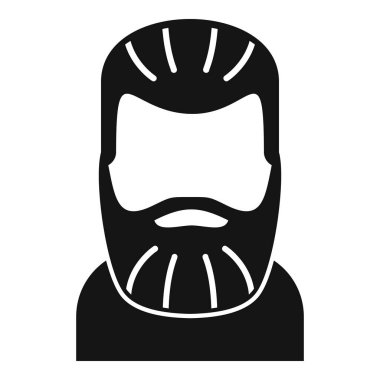 Tarz portresi sakal simgesi basit vektör. Yüz kesimi. Yetişkin Doodle