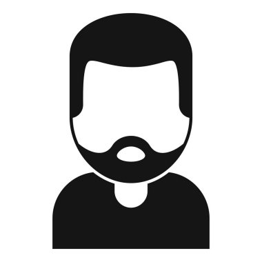 Olgun sakal ikonu basit bir vektör. Komik bir yüz. Yetişkin portresi biçimi