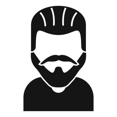 Model sakallı adam simgesi basit bir vektör. Yetişkin portresi. Moda erkeği