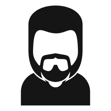 Olgun erkek simgesi basit vektör. Modellik yaşı. Gülümseme tarzı olgun