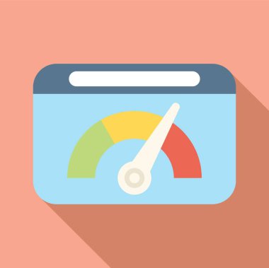 Web kontrol ikonu düz vektör. Risk stratejisi. Dijital proje