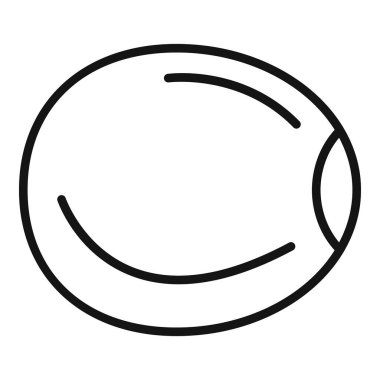 Sağlıklı eko mercimek ikon ana hatları vektörü. Susamlı tahıl. Çorba akşam yemeği.