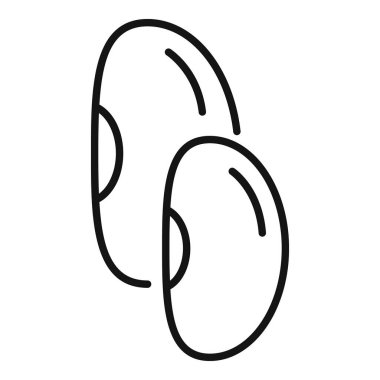 Mısır gevreği kültürü mercimek ikonu ana hatları vektörü. Beslenme tarımı. Susam taneleri