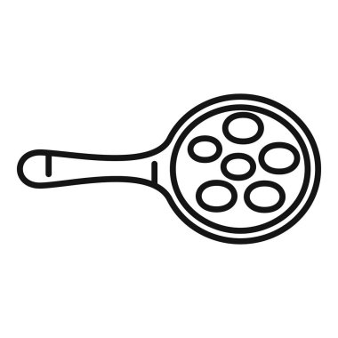Bir kaşık mercimek ikonu ana hatları vektörü. Tahıl bitkisi enerjisi. Yemek pişirme